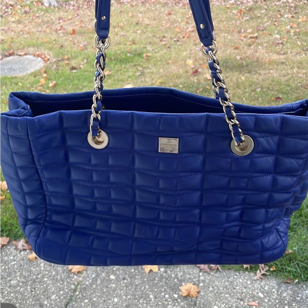 Kate Spade Blue Quilted Tote Bag